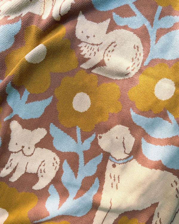 Poppy Pets Throw Blanket - Mocha