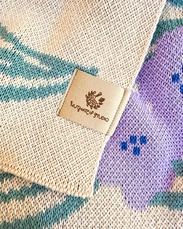 Bluebirds Throw Blanket - Lilac