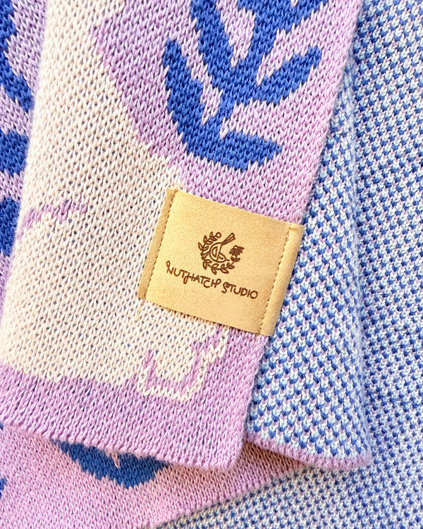Bunny Meadows Throw Blanket - Lavender Blue