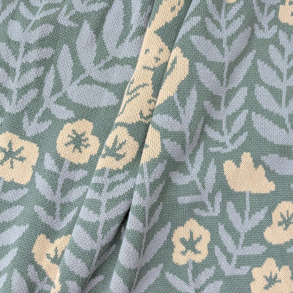 Bunny Meadows Baby Blanket - Sage Green