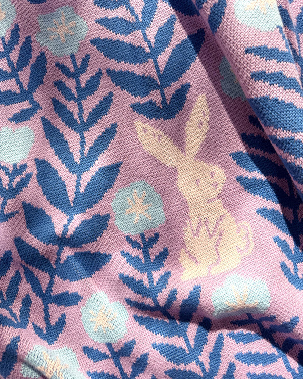 Bunny Meadows Throw Blanket - Lavender Blue