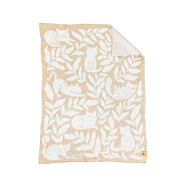 Cat Club Baby Blanket - Cream