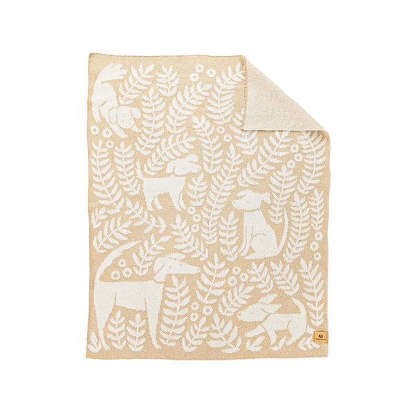 Dog Park Baby Blanket - Cream