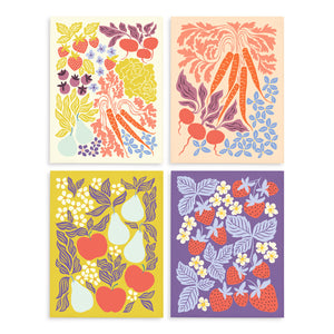 Assorted set of farmers market greeting cards by Nuthatch Studio