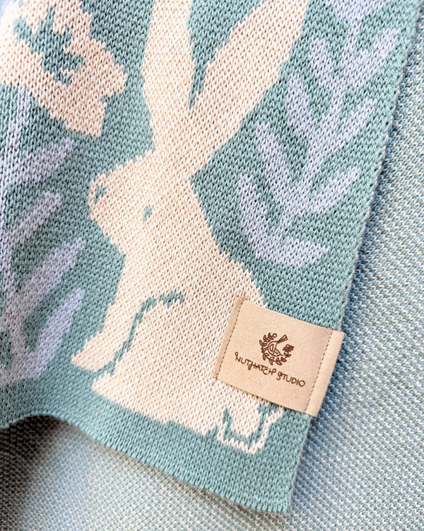 Bunny Meadows Throw Blanket - Sage Green