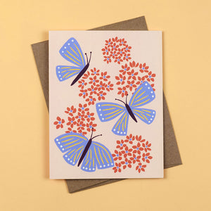 Butterflies and milkweed greeting card by Nuthatch Studio
