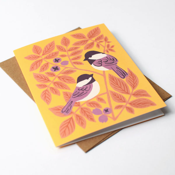 Chickadees & Hickory Card
