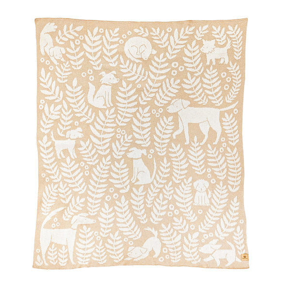 Dog Park Throw Blanket - Cream