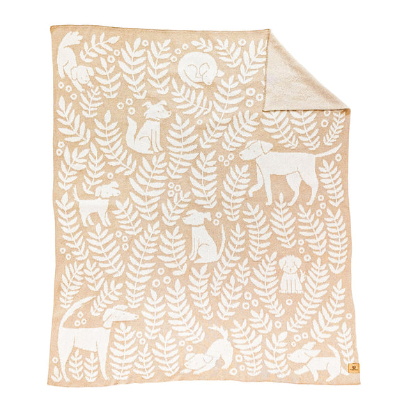 Dog Park Throw Blanket - Cream