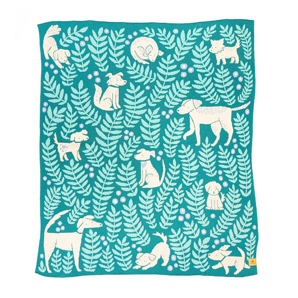 Dog Park Throw Blanket - Jade