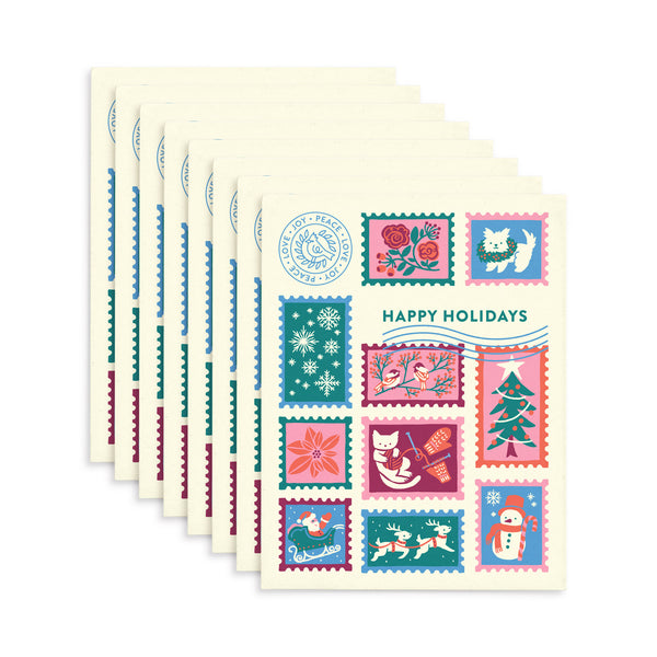 Christmas Postage Holiday Card Set