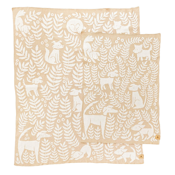 Dog Park Throw Blanket - Cream