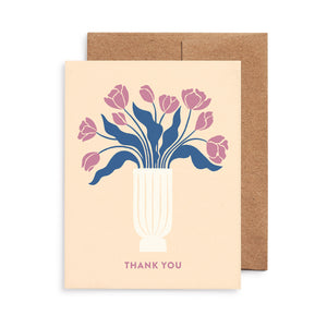 Tulip Bouquet Flower Vase Thank You Card