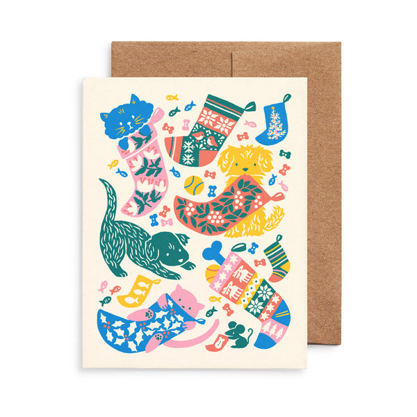 Merry Pets & Christmas Stockings Card