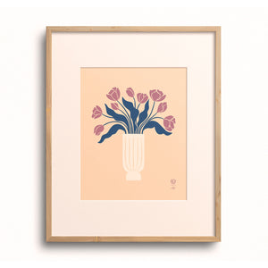 Tulip Bouquet Flower Vase Art Print