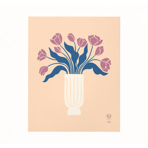 Tulip Bouquet Flower Vase Art Print