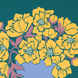 Yellow Peony Flower Vase Art Print