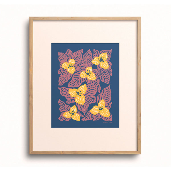 Yellow Trillium Flowers Art Print