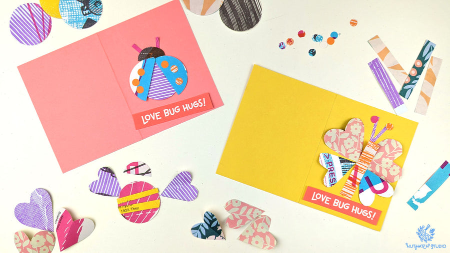 Love Bug Hugs: Simple Shape Collage Valentines with Scrap Paper ...