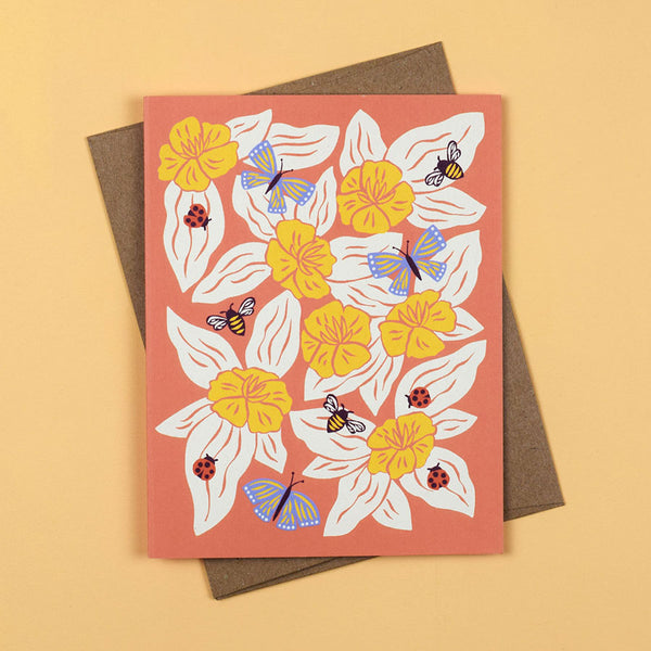 Butterfly garden greeting card by Nuthatch Studio
