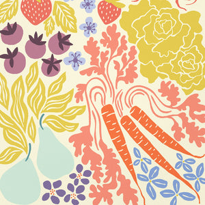 Close-up view of the Farmers Market Art Print from Nuthatch Studio