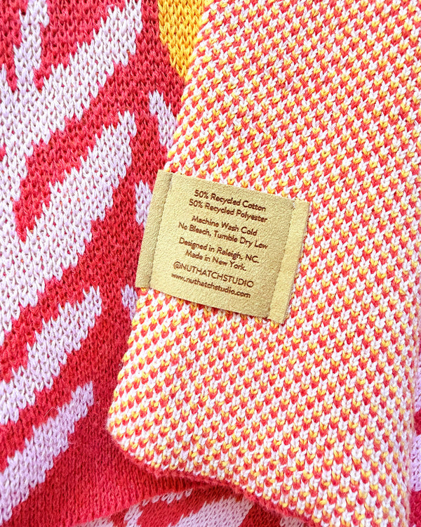 Bunny Meadows Throw Blanket - Coral