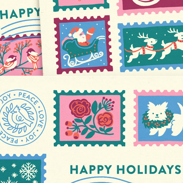 Christmas Postage Holiday Card Set