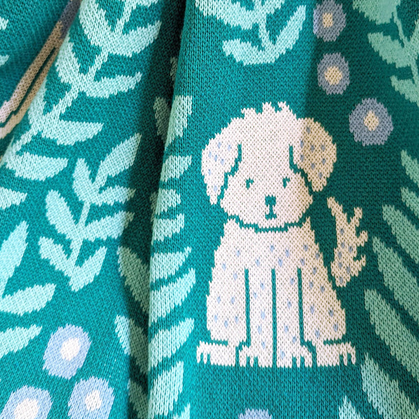 Dog Park Throw Blanket - Jade