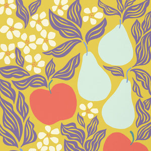Close-up view of the Apples & Pears Art Print from Nuthatch Studio