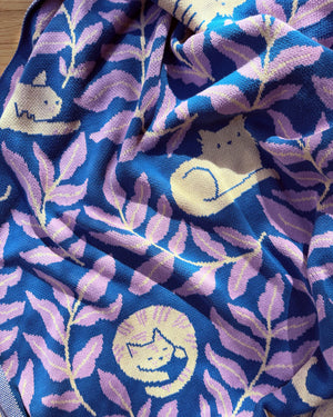 Cat Club Throw Blanket - Lake