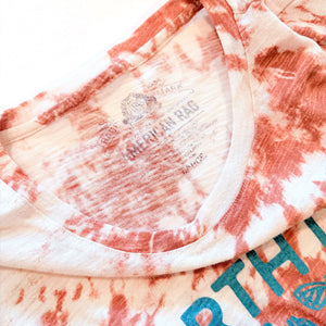 Upcycled Mauve Tie-Day Earth Day Every Day T-Shirt - Women’s Size Large