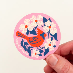 Cardinal & Dogwood Sticker