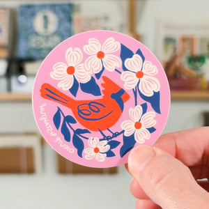 Cardinal & Dogwood Sticker