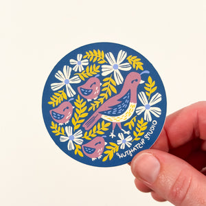 Quail Family Sticker