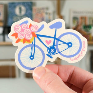 Flower Basket Bicycle Sticker