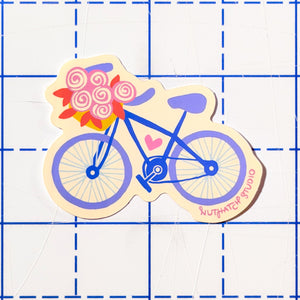 Flower Basket Bicycle Sticker