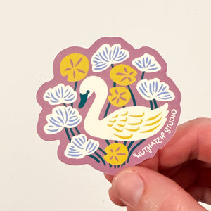 Swan & Lily Pads Sticker