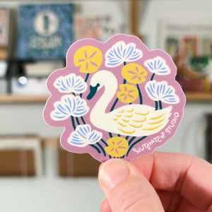 Swan & Lily Pads Sticker