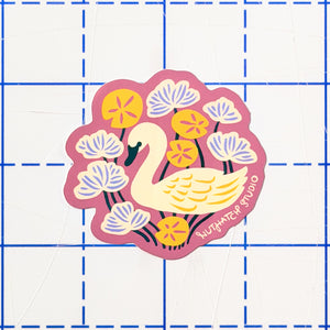 Swan & Lily Pads Sticker