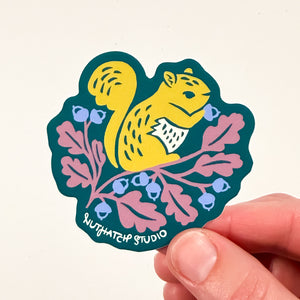 Squirrel & Acorns Sticker