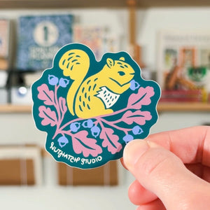 Squirrel & Acorns Sticker