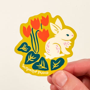 Bunny & Flowers Sticker