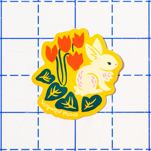 Bunny & Flowers Sticker