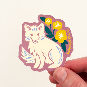 White Fox Sticker