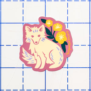 White Fox Sticker