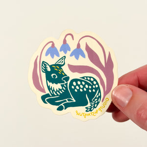 Fawn & Flowers Sticker