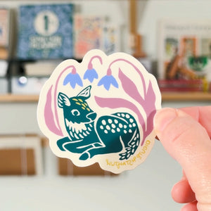Fawn & Flowers Sticker