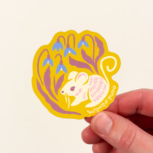 Field Mouse & Flowers Sticker