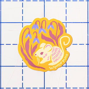 Field Mouse & Flowers Sticker