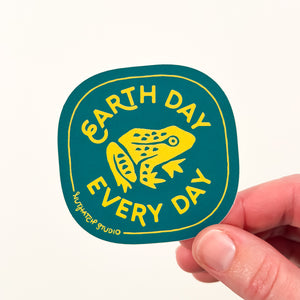 Earth Day Every Day Frog Sticker